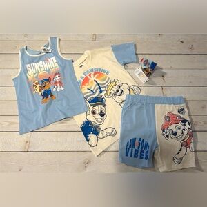 3 Piece Blue & Cream Paw Patrol Kids Boys Set Play Clothes Size 6